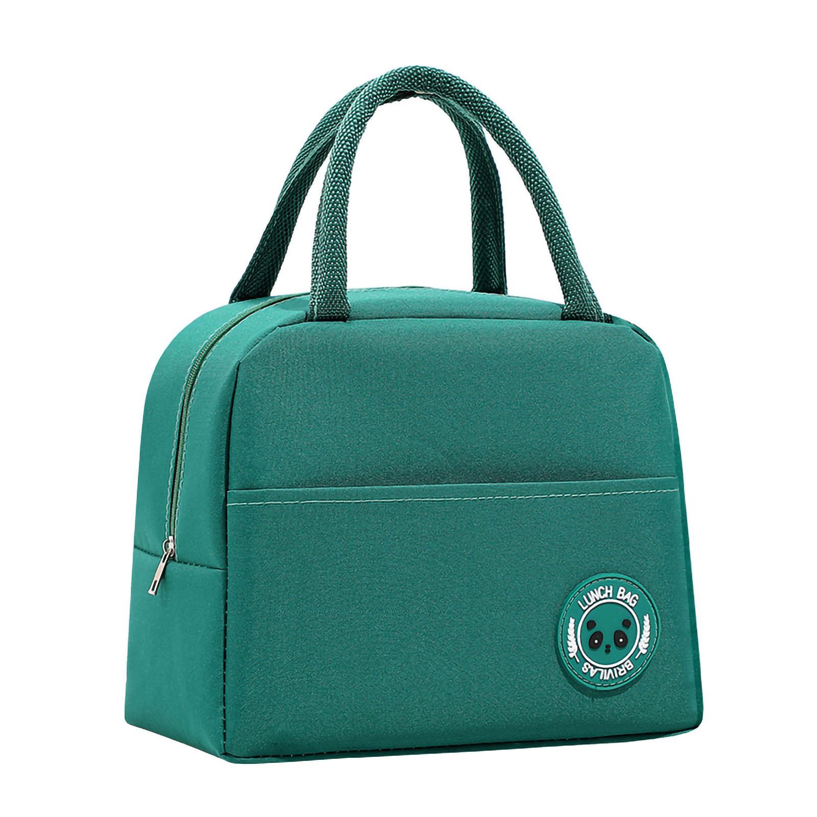 

Сумка для ланча большой вместимости, многоразовая, тоут, сохраняющая тепло, изоляция для ужина, сумка-холодильник, черная зелёный