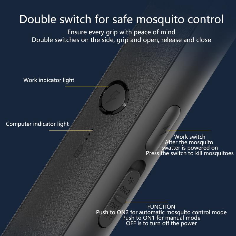 1 Set Mosquito Zapper Foldable Bug Zapper Racket Mosquito Rechargeable For Indoor Outdoor Electric Fly Swatter Racket