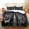 Cityscapes King Queen Duvet Cover Tall Buildings Landscape Bedding Set Busy Traffic View Quilt Cover Polyester Comforter Cover