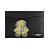 Coach Ellie 10 Elephant Pattern Cow Leather Card Holder Men's Black Black
