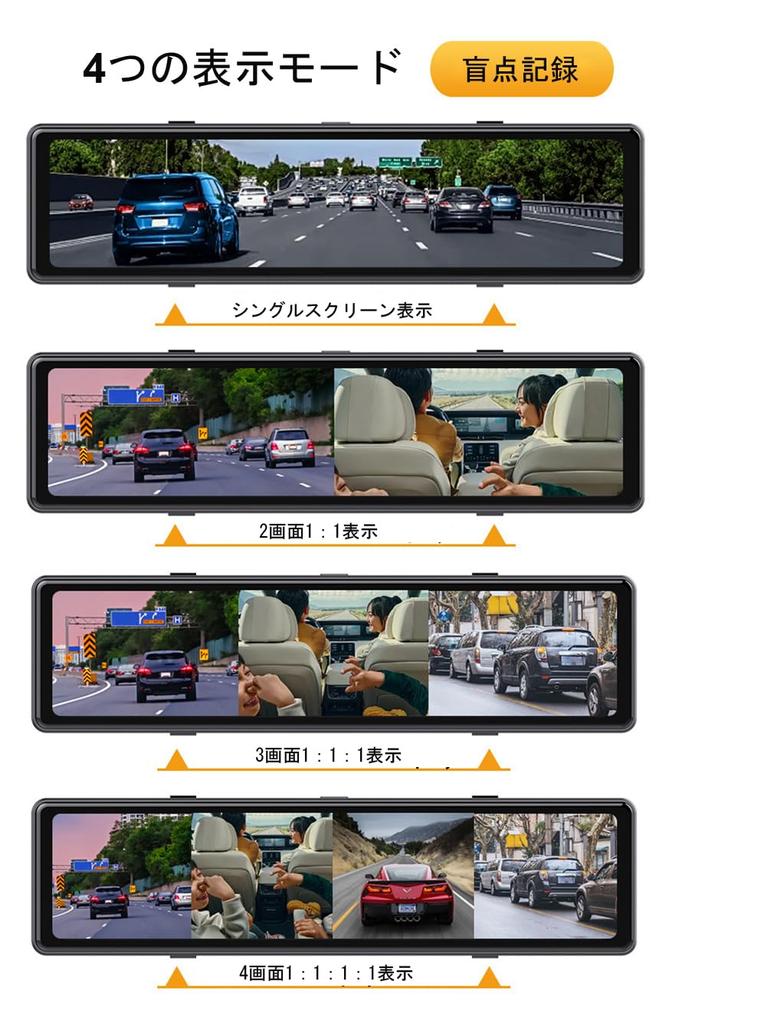 Seiko 4-Way 360 Dash Cam 360° Panorama Monitoring 4K Front Rear Side WiFi APP ADAS BSD 12-Inch IPS Screen Waterproof Shark Side Lens Night Vision