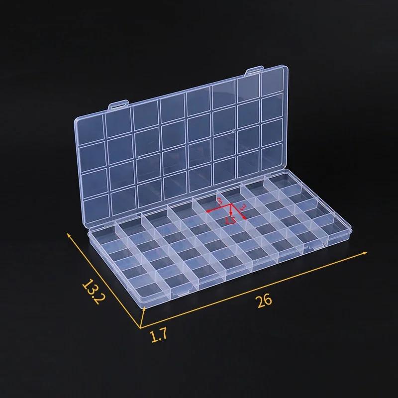 32 Grid Compartment Plastic Transparent Storage Box Jewelry Earring Bead Screw Organizer Case Container Display Holder