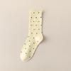 Women's Japanese Style Mid-Calf Cotton Lace Socks, Ruffle Edge, Polka Dot, Versatile for Spring to Autumn