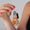 Monkey Plush Keychain Pendant with Metal Ring Soft Stuffed Animal Hugging Doll for Bags Keys Cute Monkey Gift Idea