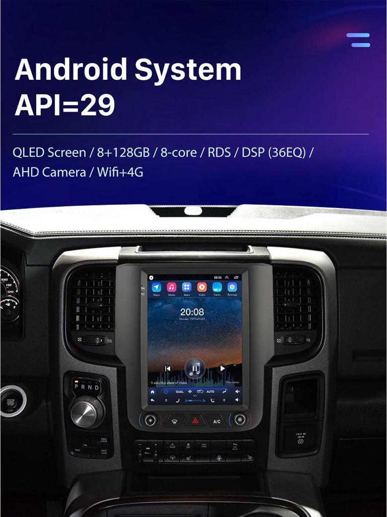 2013-2018 Dodge Ram Android GPS Navigation with WIFI & Wireless Carplay Integration