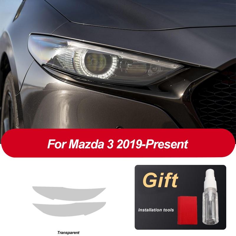 

Для Mazda 3 BP-аксессуары, 2 шт., защитная пленка для автомобильных фар, восстановление фар, прозрачная черная наклейка из ТПУ прозрачный