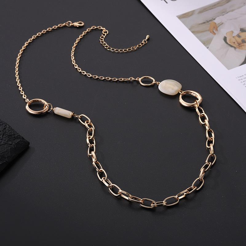 Women'S Long Sweater Chain Versatile Geometric Fashion Simple Wind Metal Necklace