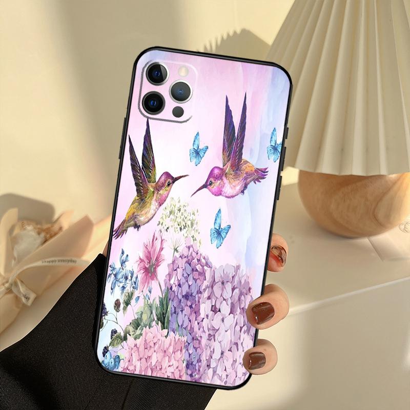 

Чехол для телефона с колибри для iPhone 15 14 13 12 11 16 17 Pro Max 13 mini 15 16 Plus 16e 17 Air Cover Funda iPhone 11