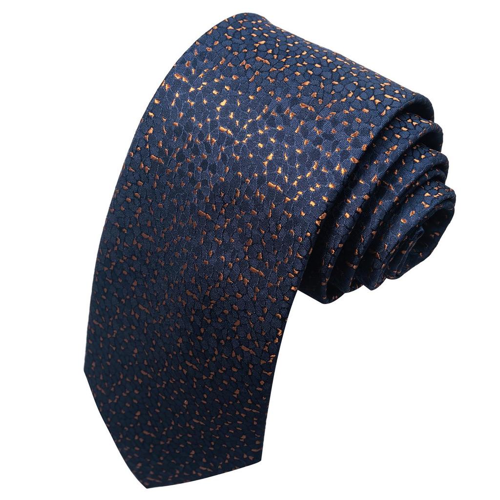 Spring/Summer Blue Series Men's Yarn-Dyed Jacquard Tie - British Style, Hand-Tied, Business Fashion