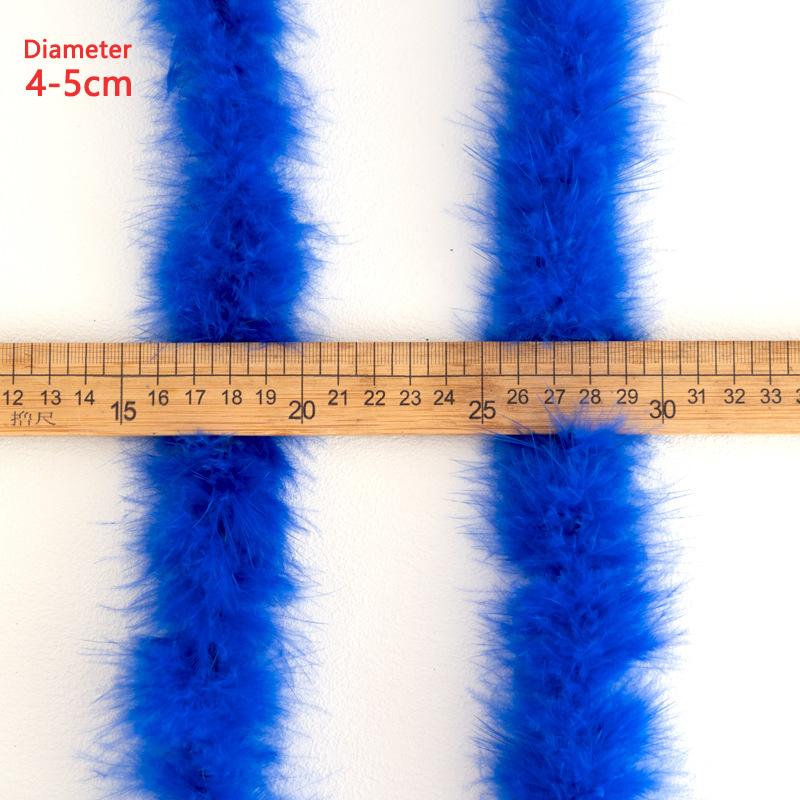 2Yard Feather Boas Turkey 1.82Meter For Crafts On Tape Ribbon Clothes Dress Hats Long Diameter 4-5cm White Black Royal Blue Trim