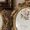 Retro Gold Oval Resin Photo Frame – Desktop Decor for Weddings, Parties & Home, Craft Gift (WY72413)