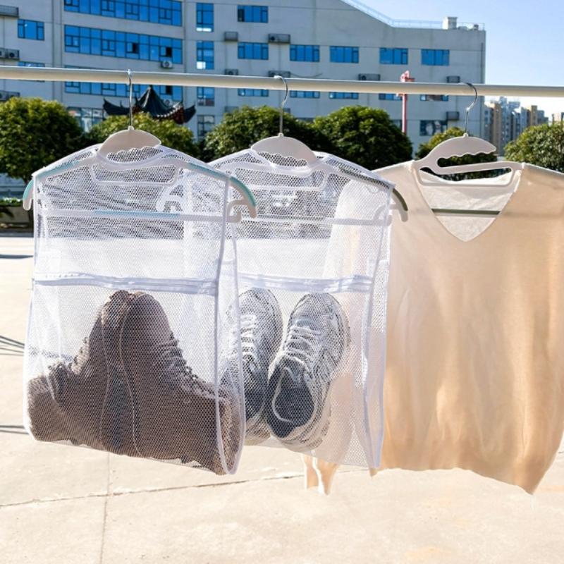 

Мешок для стирки кроссовок Прочная ткань Толстый слой Мешок для стирки обуви одежды Сетка для сушки на воздухе Многоразовый Для женщин мужчин белый
