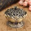 Chinese Buddha Alloy Incense Burner Lotus Flower Incense Holder Handmade Censer For Buddhist Home Office Decoration