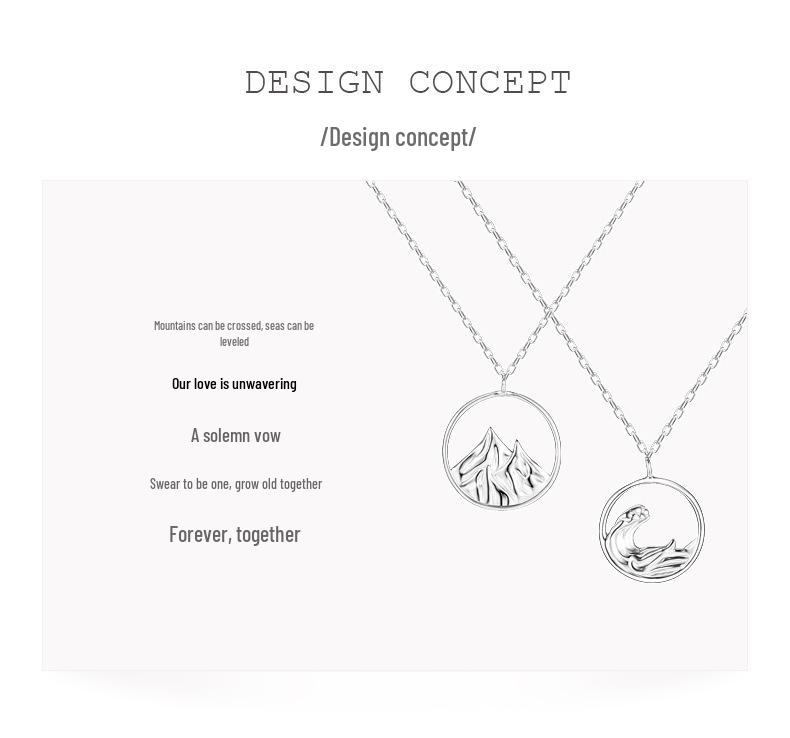 Colar de Prata Amor à Distância: Presente de Natal de um Casal Comemorando o Amor Através de Montanhas e Mares.