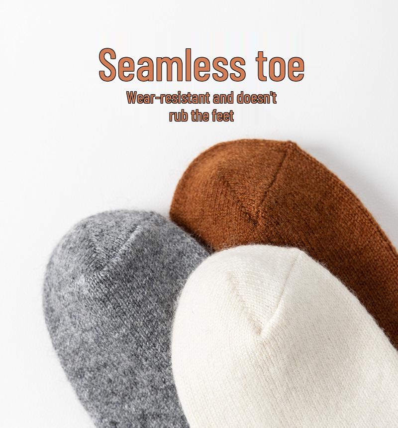 Calcetines de Calor Merino-Cachemira de Media Caña para Hombre y Mujer, Cálidos Doble Aguja, Estilo Casual