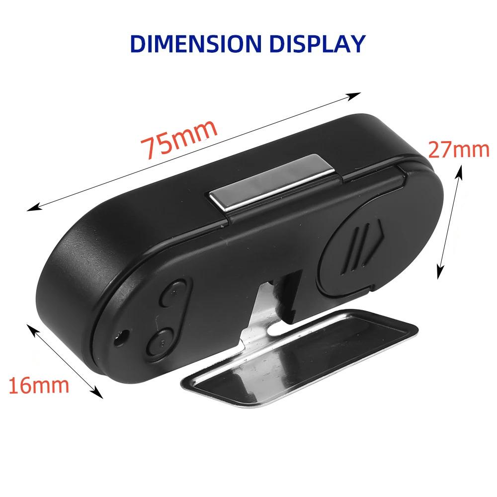 3-in-1 Mini Car Clock 7.5cm Digital Display - Temperature & Night Light for Dashboard
