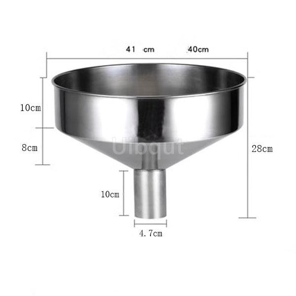 304 Big Stainless Steel Funnel Kitchen Oil Liquid leakage Funnel refueling Detachable Filter Wide Mouth Funnel Kitchen Tools