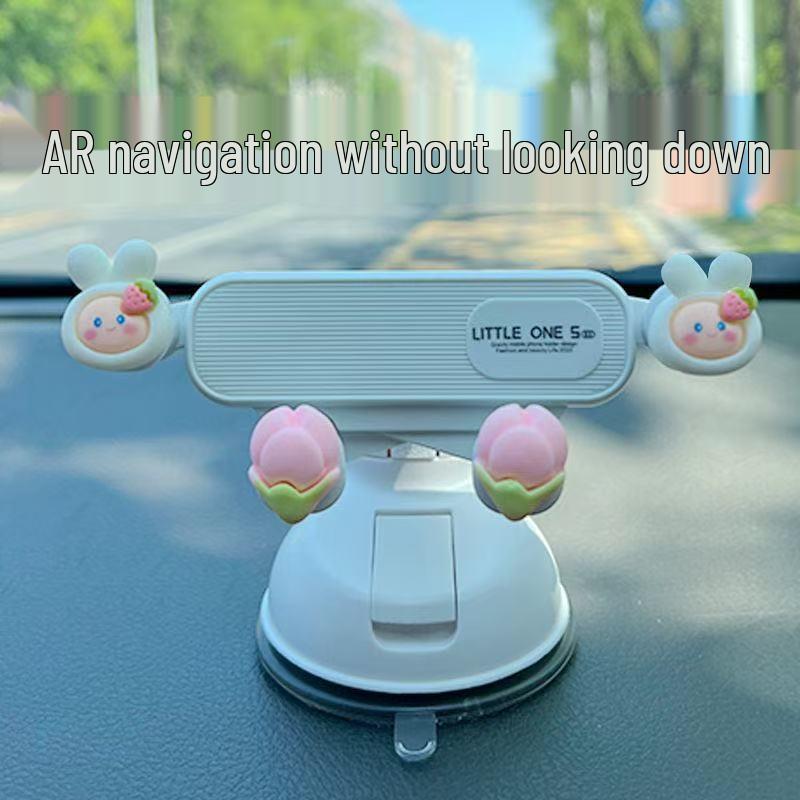 Cartoon Suction Cup Phone Holder for Dashboard - Perfect for Female Drivers