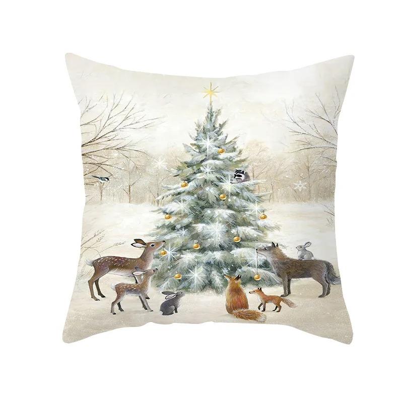 Elk Print Pillowcase Car Ornaments Office Living Room Home Pillowcase
