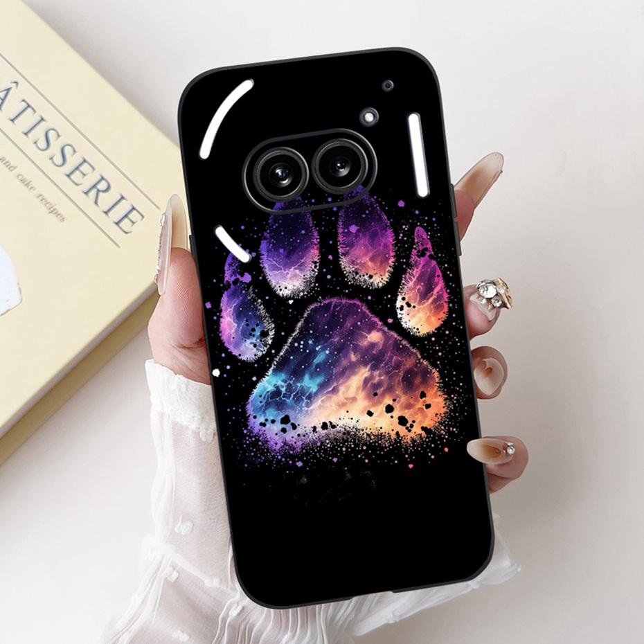 Fashion Painting Phone Case For Nothing Phone (2a) Plus Black Silicone Soft Cover For Nothing Phone 2 Phone2a Cases Bumpers