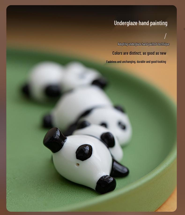 Ceramic Panda Tea Pet Set: Blowing Bubbles Tasting Teacup
