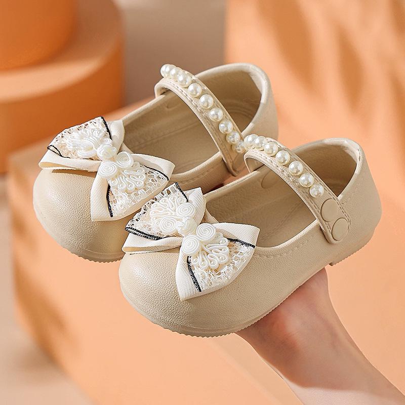 Mädchen-Sandalen mit weicher Sohle und Schleife - Frühling/Herbst Mokassins