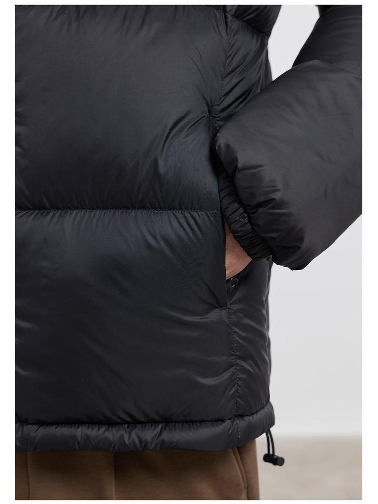 Men's Black Hooded Thickened Down Jacket - 90% White Duck Down, Teflon-Coated, Winter 2024 Edition