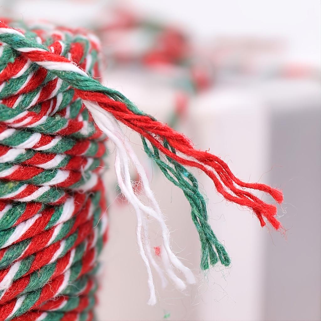 100m X 1.5mm Cotton Cords Red Green White Mixed Color Hang Tag String Rope Twine Thread DIY Gift Wrap Ribbon Christmas Decoratio