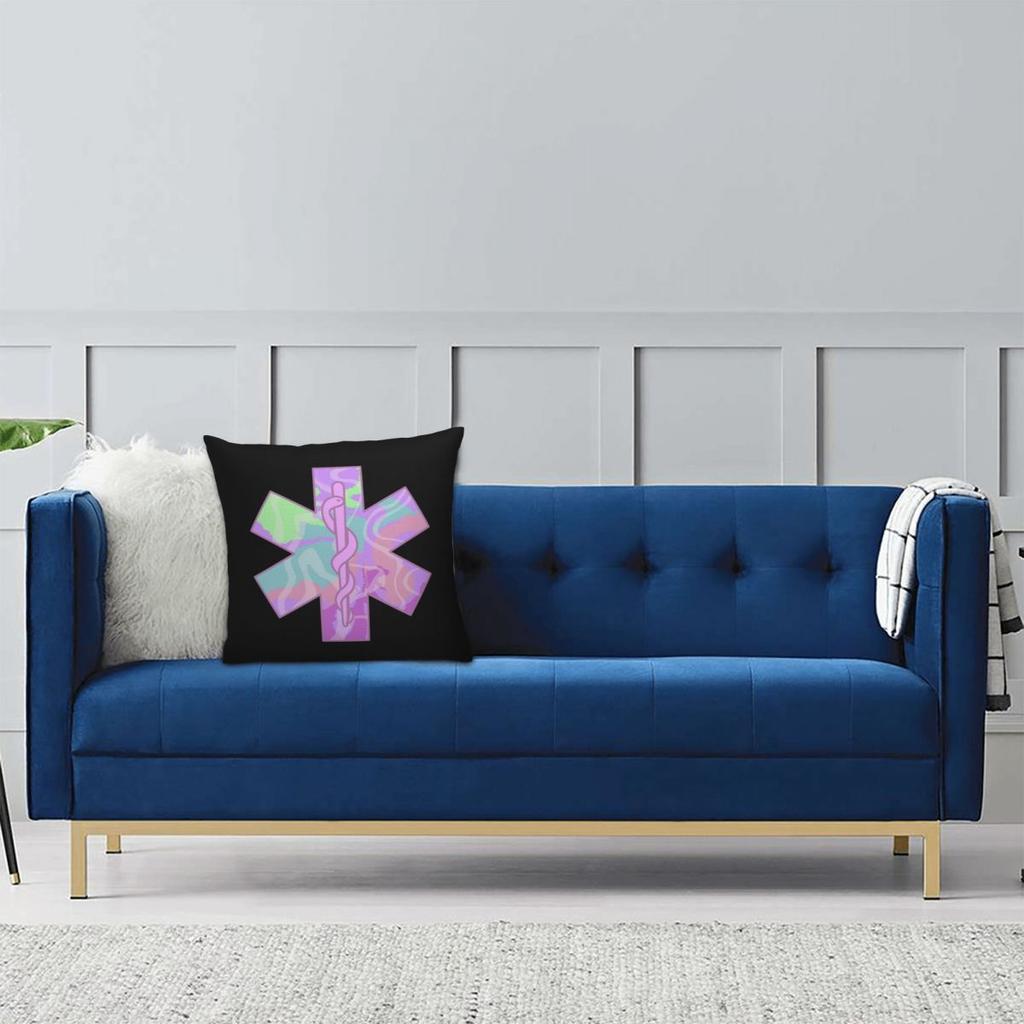 Emt Star Of Life Emergency Medical  Square Pillowcase Pillow Cover Cushion Throw Pillow for Home Sofa Living Room