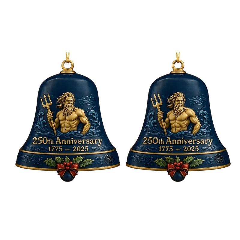 Vintage Christmas Tree Bell Ornament 250th Anniversary Bell Hanging Decoration For Holiday Tree Mantels Decorations