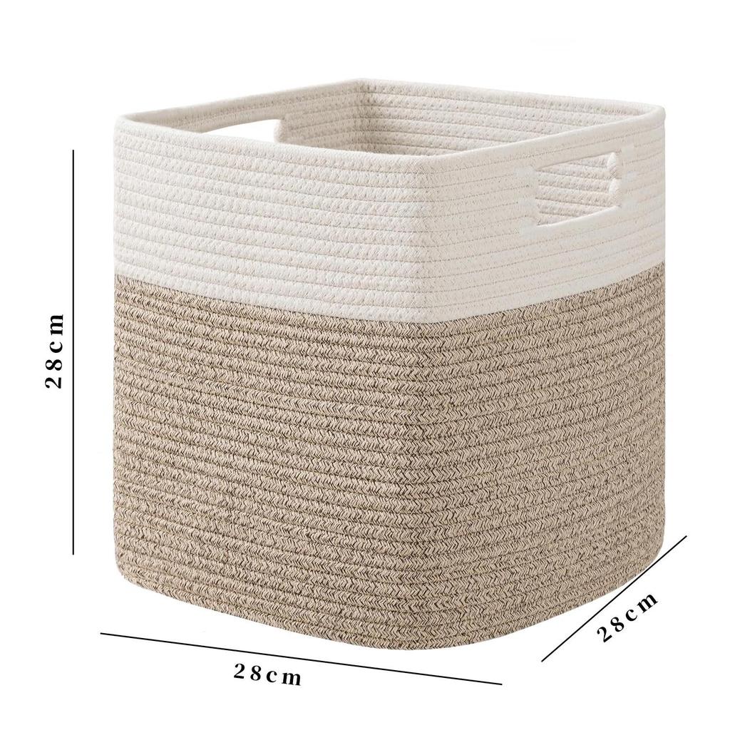 Large Capacity Woven Cotton Laundry Hamper and Storage Basket