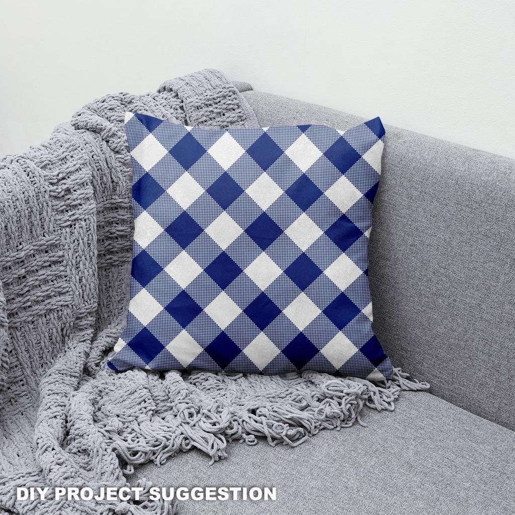 Royal Samt Stoff Polyester Zum Nähen - Motiv Kariert 36