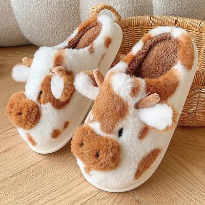 Zapatillas Unisex Estampado Vaca Slip-On - Tejido Suave con Suela TPR, Zapatillas de Casa para Interior para Todas las Estaciones para Hombre y Mujer, Comodidad Acogedora Lavable a Mano