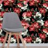 Red Floral Peel and Stick Wallpaper Matte Vintage Flower Removable Contact Paper Vinyl Self-AdhesiveWall Paper Roll for Decor