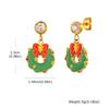 Christmas Earrings for Women, Santa Claus Christmas Tree Dangle Earrings, Hypoallergenic Cubic Zirconia Studs Holiday Jewelry
