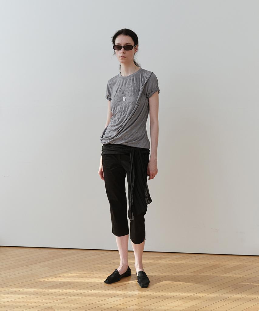 Loutaideu Crease Drape T-Shirt [Grey]