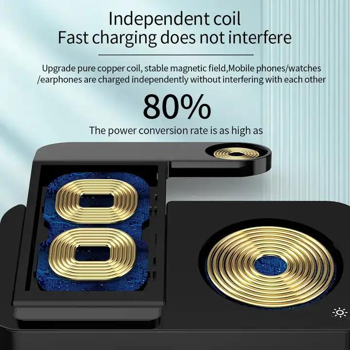 Fast 15w Portable 3 in 1 Wireless Charger Foldable 3 In1 Folding Stand PD Charging Station Dock for iPhone IWatch Earphone Watch