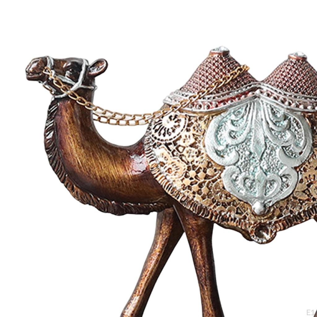 Camel Figurine for Tabletop Display, Home Decor, Resin Animal Sculpture Living Room And Office