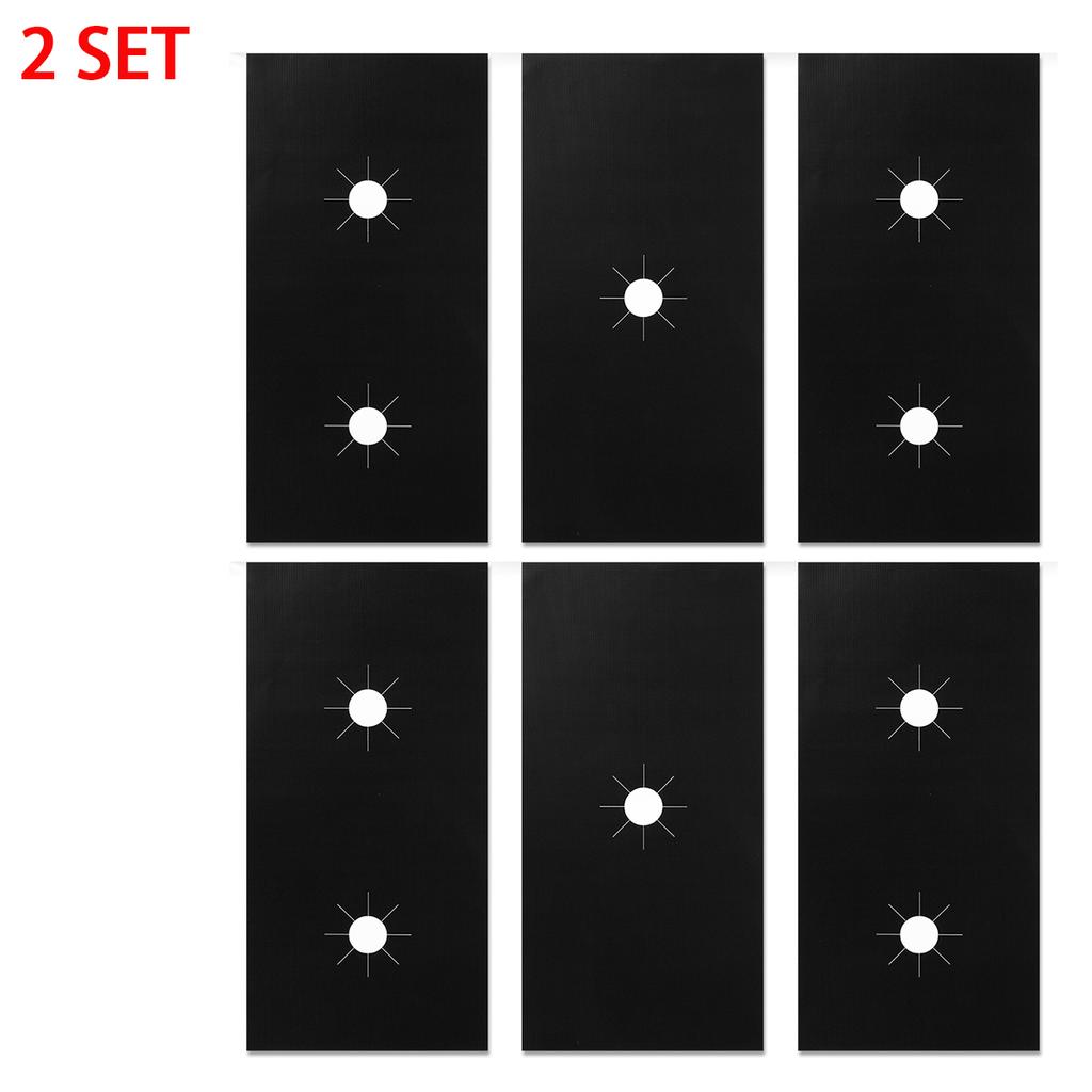 Universal Gas Stove Protectors Reusable Gas Stove Burner Covers 5 Hook Non-Stick Heat Resistant Stove Top Gas Protector for Home