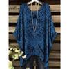 Chic Bohemio Oversize de Moda Estampados Étnicos Dobladillo Irregular Cuello Redondo Ropa Y2k Moda Ropa de Mujer Ropa Versátil para Mujer