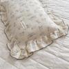 Small Floral Ruffle Lace Double Layer Cotton Gauze Pillowcase for Kindergarten