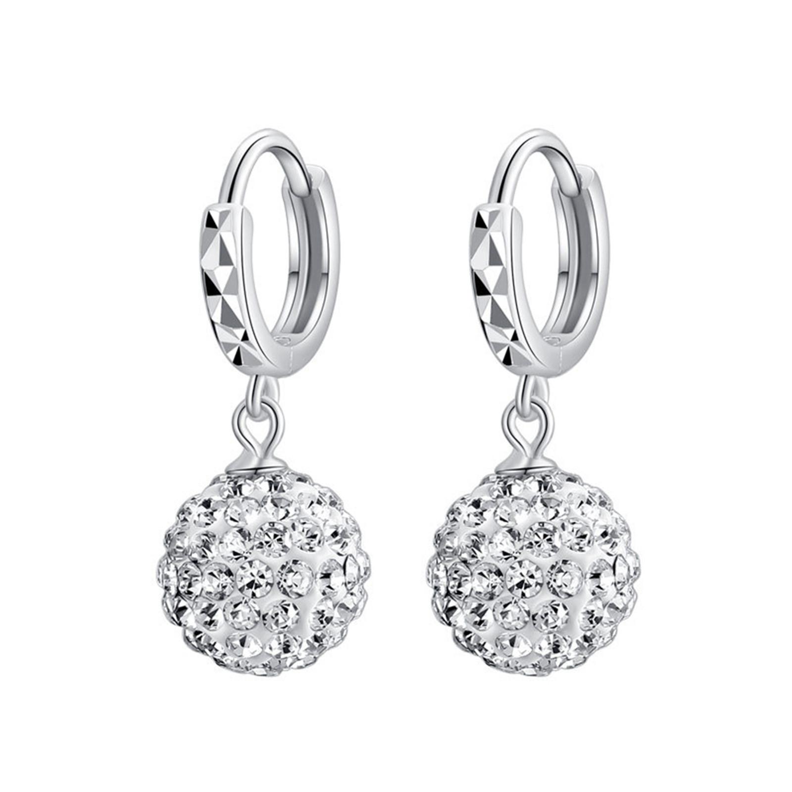 Women Lady Girl Love Elegant Earrings Fashion Shiny Earrings One Size серебряный