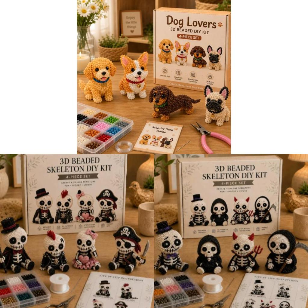 Diy 3d Bead Kit With Cartoon Gnome Figurines For Handmade Gift Creation