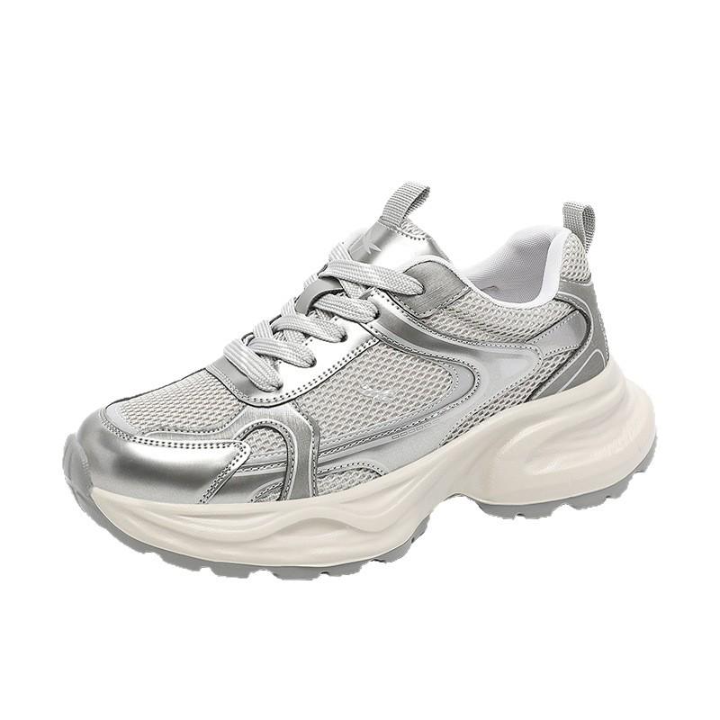 Red Dragonfly Women's Breathable Mesh Dad Sneakers - Thick Sole, Height Increasing, Plus Size, Casual Sports Travel Shoes