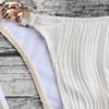 Set da 2 pezzi per costume da bagno da donna, con allacciatura a tre punti, scollo all'americana, imbottito, senza ferretto, con catena in metallo, abbigliamento sportivo da guado