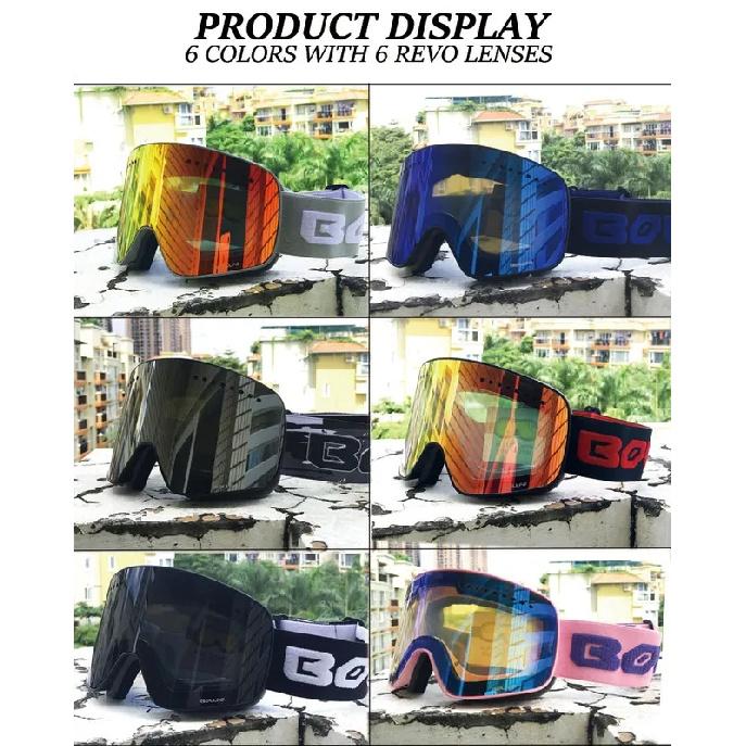 Magnetic Ski Goggles Double Layer Polarized Lens Skiing Anti-fog UV400 Snowboard Goggles Men Women Ski Glasses Eyewear