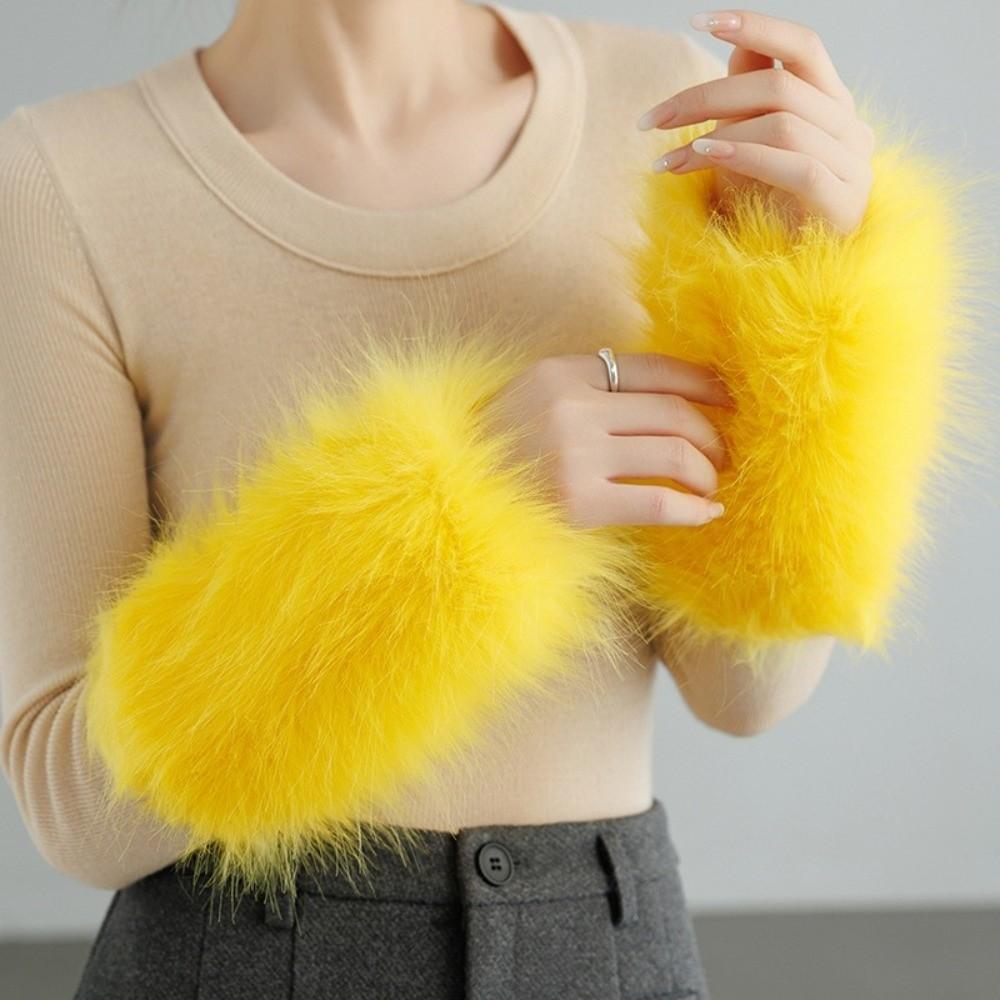 Warm Plush Arm Sleeves Keep Warm Arm Warmers Soft Fingerless Gloves Winter