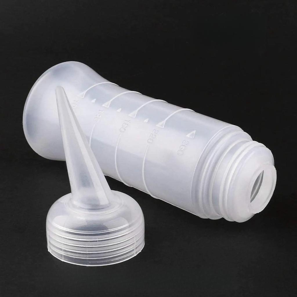 1pcs Hair Cleaning And Rinsing Bottle Shampoo Dispenser Home DIY Hairdressing Styling Tool With Scale Angled Tip Hair Coloring Bottle