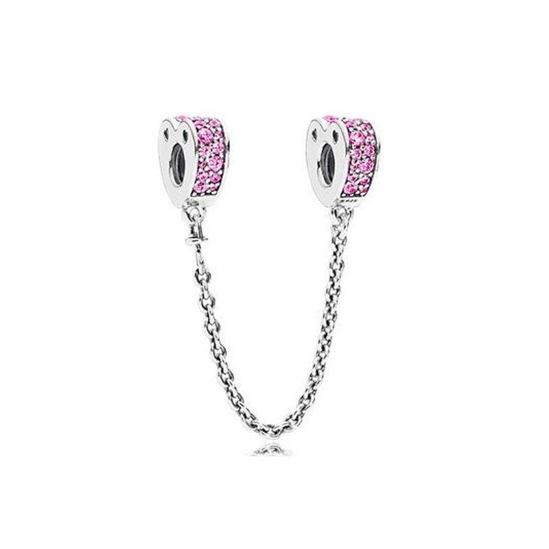 New Plated Copper Moon Star Love Safety Chains Spacer Bead Charm Fit Original Bracelet For Women Diy Jewelry