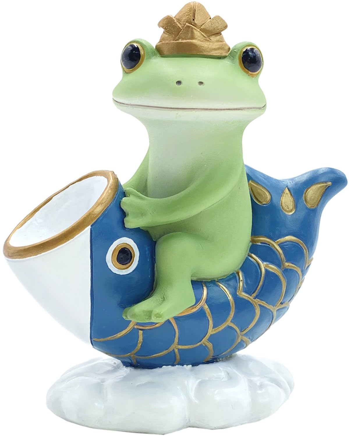 

Daikai Kopo Medium Frog Riding on a Carp Streamer, 9 x 5.1 x 9.9 cm, 74189